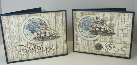 Personally Yours : Stampin' Up! The Open Sea Stampin Up The Open Sea, Sea Cards, Cards For Guys, Man Cards, Nautical Cards, Beach Cards, Cards Masculine, Guy Cards, Men's Cards