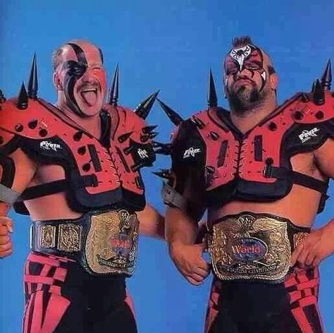 Hawk and Animal, from the "Legion of Doom"! When WWE was known as WWF! Legion Of Doom, Wwf Superstars, The Road Warriors, Wrestling Posters, Wwe Tag Teams, Watch Wrestling, Professional Wrestlers, Wrestling Stars, The Legion