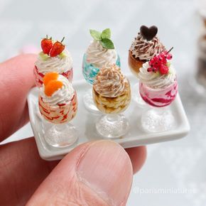 Summer may be drawing to a close, but who could resist these miniature ice cream sundaes?! One of six new handcrafted pieces listed in our Etsy store today (link in bio... Miniature Ice Cream, Ice Cream Sundaes, Instagram Summer, Ice Cream, Miniatures, Paris, Cream, On Instagram, Instagram