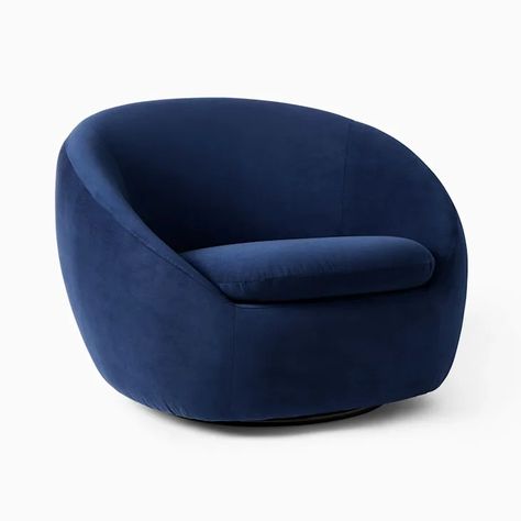 West Elm Outlet's Best Finds for 2024 | Apartment Therapy Cozy Swivel Chair, Tiny Studio, Cozy Chair, Versatile Furniture, Ink Blue, Swivel Armchair, Secret Sale, Key Details, West Elm