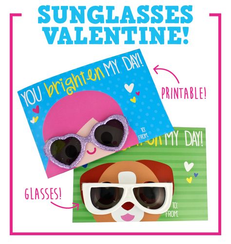 Free Printable Sunglasses Valentines Classmates Gifts, Friend Valentine Gifts, My Classmates, Preschool Valentines, Valentine's Day Printables, Valentines Cupcakes, Homemade Valentines, Valentine Tags, Classroom Valentine