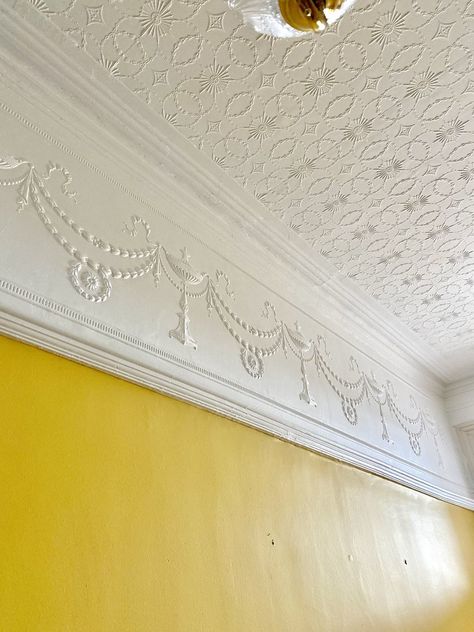 Victorian Wallpaper Ceiling, Wallpaper Repair, Anaglypta Wallpaper, Victorian Ceiling, Ceiling Covering, Wallpaper Installation, Tile Repair, Property Renovation, Water Damage Repair