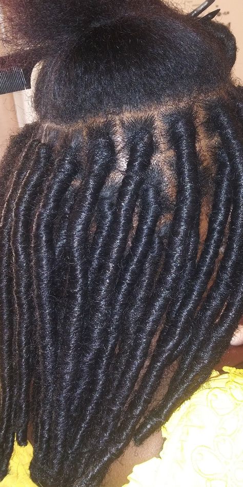 Shoulder length Medium Sized Faux Locs. Medium Sized Faux Locs, Shoulder Length Faux Locs, Medium Faux Locs, African Braids, Faux Locs, Shoulder Length, Locs, Medium Length, Braided Hairstyles