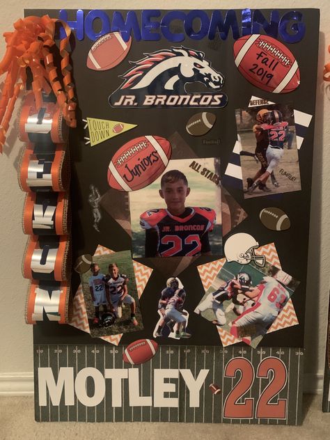 Football Posters Homecoming, Youth Football Homecoming Poster Ideas, Senior Board Ideas Football, Senior Football Board Ideas, Homecoming Football Posters For Players, Football Homecoming Poster Ideas, Football Senior Night Posters Ideas, Football Player Poster Ideas, Senior Football Poster Ideas