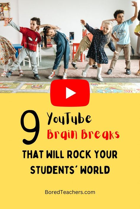 9 YouTube Brain Breaks That Will Rock Your Students’ World Brain Breaks For Elementary Students, Brain Breaks Elementary Free Printable, Brain Breaks For Adults, Brain Breaks Elementary, Brain Break Videos, Discipline Ideas, Classroom Discipline, Break Ideas, Bored Teachers