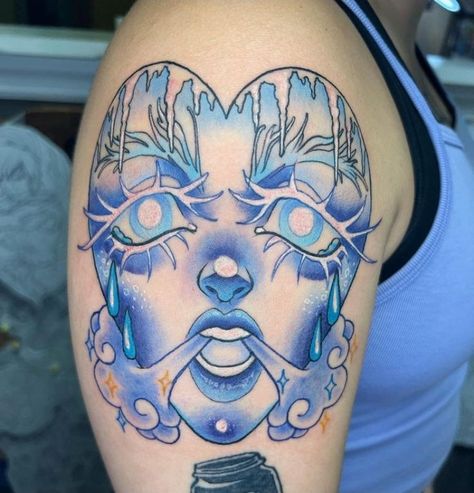 Blue tattoo art Frost ~.~ Frozen Heart Tattoo, Frost Tattoo, Frozen Heart, Blue Tattoo, Heart Tattoo, Tattoo Art, Skull Tattoo, Art Tattoo, Frozen