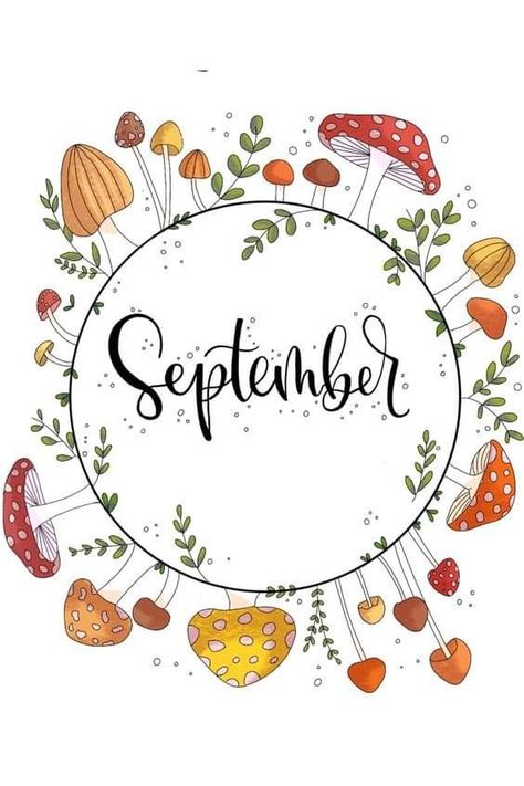 September Calander Theme, September Aesthetic Drawing, Bulett Journal Page Ideas Months, September Scrapbook Ideas, Autumn Journal Ideas, September Calendar Ideas, September Journal Ideas, September Drawings, September Journaling