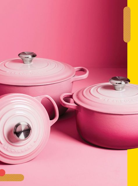 La Creuset, Le Creuset Pink, Royal Kitchen, Crockery Design, Le Creuset Cookware, Enamel Cookware, Entertaining Essentials, Pink Kitchen, Kitchen Equipment