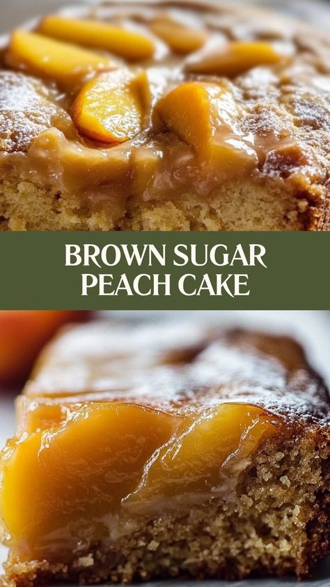 Sweet, soft, and oh-so-peachy! 🍑✨ This Brown Sugar Peach Cake is the ultimate summer dessert, with juicy peaches and a golden, caramelized finish. It's like a slice of sunshine in every bite! ☀️🍰 #PeachyPerfection #BrownSugarDelight #SummerDessertVibes #PeachCakeLove #DessertGoals #SweetAndJuicy #SummerInEveryBite #BakingBliss #PeachSeasonTreat #CaramelizedGoodness Brown Sugar Peach Cake, Brown Sugar Caramel, Peach Cake Recipes, Brown Sugar Peaches, Summer Sweets, Fresh Cake, Peach Desserts, Summer Baking, Peach Cake