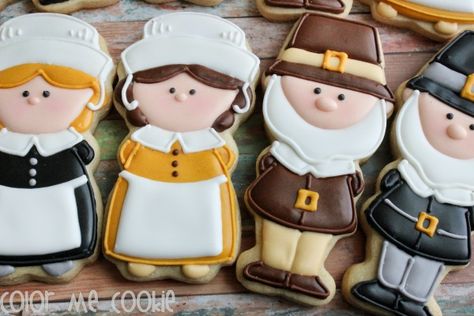 Decorated Pilgrim Cookies with Color Me Cookie {Guest Post} Pilgrim Cookies, Sugarbelle Cookies, Fall Decorated Cookies, Thanksgiving Baking, Thanksgiving Cookies, Thanksgiving Treats, Kinds Of Cookies, Pretty Cookies, Fall Cookies