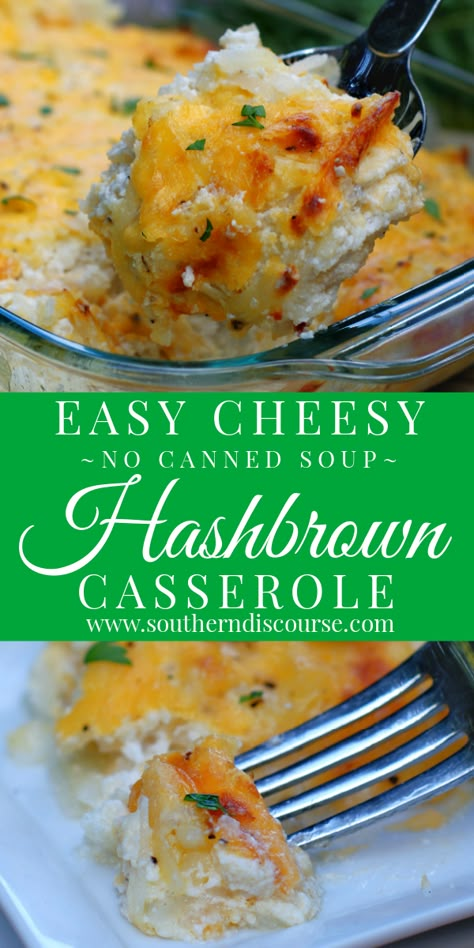 Cheesy Potatoes No Cream Soup, Hashbrown Casserole Southern Style, Shredded Hashbrown Casserole, Cheesy Hashbrown Potatoes, Ham And Hashbrown Casserole, Cheesy Potatoes With Hashbrowns, Hashbrown Casserole Easy, Southern Discourse, Cheesy Hashbrown