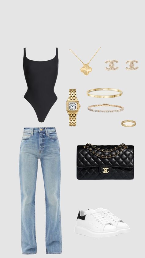 Outfit Inspo Comfy, Casual Outfit Summer, Jeans Jewelry, Outfit Elegant, Comfy Outfit, Outfit Jeans, Jewelry Style, Style Summer, Elegant Outfit