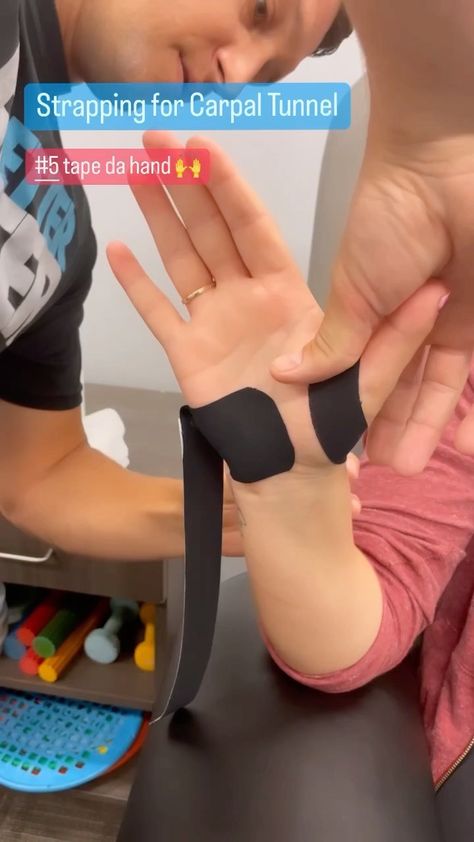 the.ortho.ot_njsw on Instagram: 💢Taping for carpal tunnel syndrome💢 . . Here is one of my go to techniques for patients experiencing carpal tunnel syndrome 💪 . . The goal… Kt Tape Wrist Carpal Tunnel, Hand Stretches Carpal Tunnel Exercise, Kinesiology Taping Carpal Tunnel, K Tape Carpal Tunnel, How To Wrap Your Wrist For Carpal Tunnel, Wrist Kt Taping, How To Help Carpal Tunnel, Taping For Carpal Tunnel, Kt Tape Wrist Pain