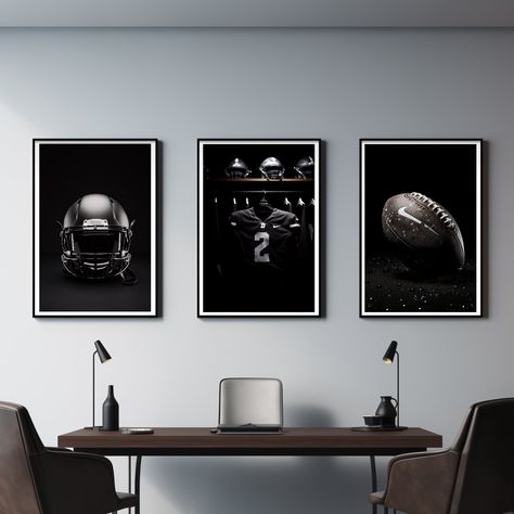 Boys Wall Art, Black And White Football, Social Media Business Cards, Prints Black And White, Note Pad Covers, Art Football, Boy Wall Art, Teen Boy Bedroom, Black Backdrops