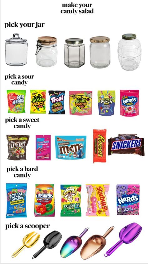 Preppy Snacks, Trendy Snacks, Sleepover Vibes, Baddie Pfp Pink, Candy Salad, Jolly Rancher Hard Candy, Making A Gift Basket, Preppy School Supplies, Friends Ideas