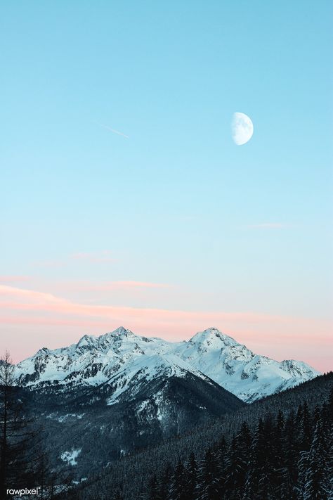 Download free image of View of a snowy mountain peak and the sky by eberhard grossgasteiger about moon, nature, sky, cloud and countryside 463092 About Moon, Winter Drawings, Mountain Vibes, Mountain Aesthetic, Mountains Aesthetic, Mountain Pictures, Mountain Background, Photography Sky, Sky Mountain