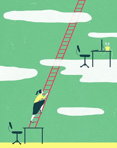 The Ol’ Corporate Ladder for Real Simple Magazine Ladder Illustration, Illustrated Ladies, Corporate Ladder, Real Simple Magazine, Real Simple, Facebook Instagram, For Real, Magazine, Twitter