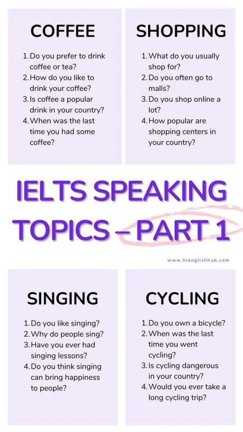 Ilets Exam Tips, Ilets Exam Preparation, Ielts Reading Tips Academic, Ielts Speaking Questions, Ielts Reading Academic, Ielts Speaking Topics, Speaking Questions, Hobby Activities, Speaking Topics