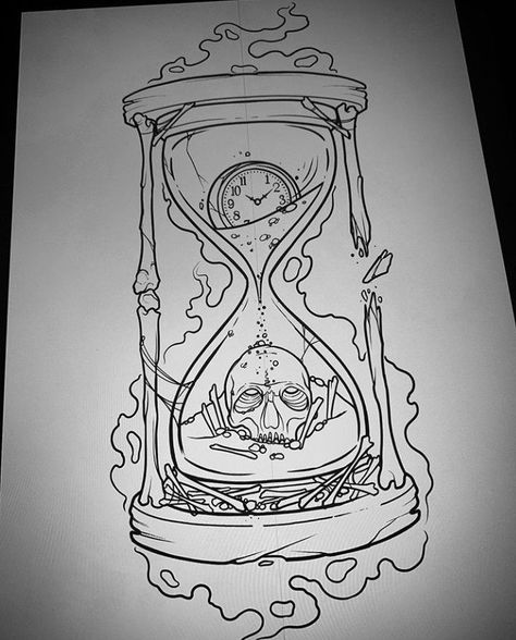 Tattoo Ideas Hourglass Design, Hourglass Tattoo Stencil, Hourglass Drawings, Tattoo Designs For Neck, Flow Tattoo Ideas, Boys Tattoo Design, Hourglass Outline, Tattoo Ideas For Men Back, Hourglass Tattoo Design