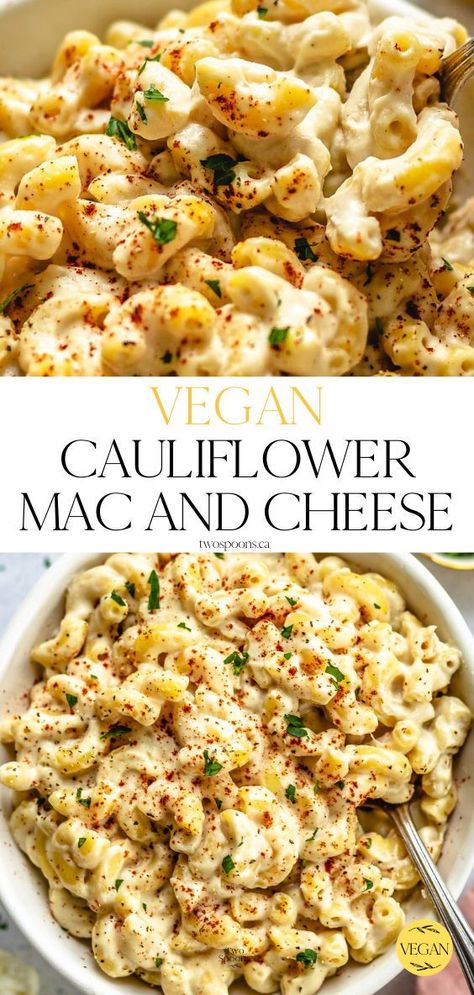 Vegan Cauliflower Dinner, Cauliflower Vegan Recipe, Vegan Dinner Cauliflower, Vegan Recipes With Cauliflower, Healthy Cauliflower Mac And Cheese, Vegan Macaroni Recipes, Cauliflower Mac And Cheese Vegan, Dinner Ideas With Cauliflower, Vegan Cauliflower Cheese