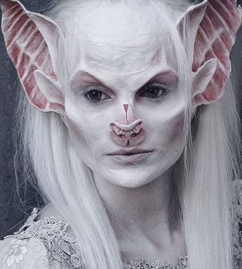 Realistic bat makeup! make up by @mckenziegregg Regram: Makeup designed, sculpted, molded, applied and painted by @mckenziegregg photographer: @saiddeldiaz Model: @bridgett.kirk Instructor: Ben Rittenhouse @amuanashvillefx makeup and hair: @mckenziegregg Fantasy Prosthetic Makeup, Sfx Makeup Ideas Prosthetics, Monster Prosthetic Makeup, Monster Sfx Makeup, Halloween Monster Makeup, Fantasy Sfx Makeup, Nosferatu Makeup, Prosthetic Makeup Special Effects, Special Effects Makeup Prosthetic