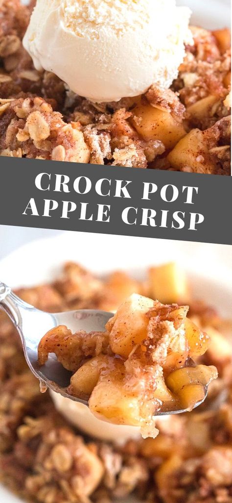 Crock Pot Apple Crisp Recipe, Crock Pot Apple Crisp, Delicious Apple Crisp, Slow Cooker Apple Crisp, Crockpot Apple Crisp, Crockpot Apple, Recipe For Fall, Easy Apple Crisp Recipe, Crockpot Dessert Recipes