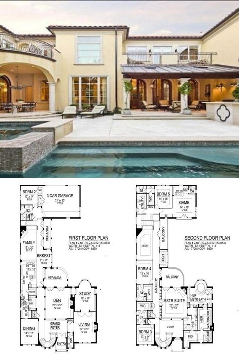 Spanish Villa Floor Plans, Small Mexican House, Mexican House Plans, Hollywood House, Mansion Plans, Hollywood Mansion, Mexican House, Mansion House, Mansion Floor Plan