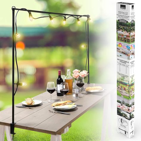 Adjustable Black Metal Over Table Hanging Rack Rail Pole Rod Frame Clamp for Balloons Flowers Lights and Other Decorations Bike Fishing, Balloons Flowers, Table Clamp, Hanging Table, Hanging Rack, Stand Display, Table Stand, Sports Exercise, Christmas Hanging Decorations