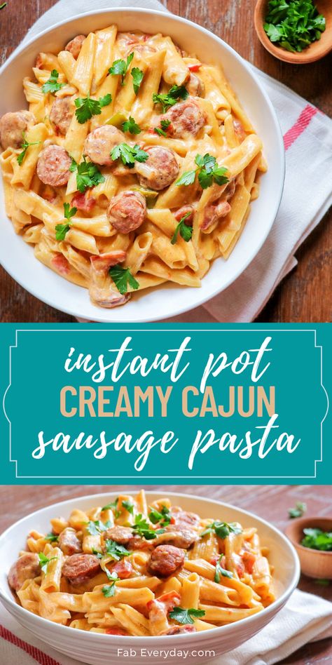 Pasta Meals Instant Pot, Chicken Sausage Instant Pot, Andouille Sausage Recipes Instant Pot, Easy Instant Pot Recipes For Beginners Dinner, Instata Pot Recipe, Insta Pot Recipes Easy, Instant Pot Cajun Pasta, Teacher Meals, Quick Instant Pot Recipes