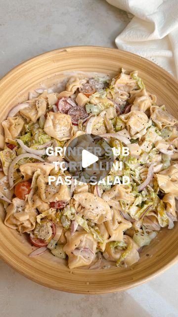 Jane Hardy on Instagram: "This is THE pasta salad of summer 2024. I made it THREE times over the weekend and i'm tellin' you - it's to die for.

Two years ago i developed a grinder sub pasta salad and it went super viral online!! This year I made it with tortellini + changed a few things and i can honestly say this is hands down the best pasta salad i've everrrrr madeeee!!!!! My friends and family who got to taste test over the weekend were raving too!! 

The old-school tasting grinder sub dressing is major key, the longer you let the onions marinate in it, the more flavor!! You can obviously customize the other ingredients in the pasta salad to match up to whatever your favorite sandwich components are! If you're making ahead of time, i highly recommend using shredded cabbage instead of i Grinder Tortellini Pasta Salad, Tortellini Grinder Salad, Grinder Salad Tortellini Pasta Salad, Grinder Sub Tortellini Pasta Salad, Grinder Sub Pasta Salad, Sub Pasta Salad, Grinder Pasta Salad, Veggie Entrees, The Best Pasta Salad