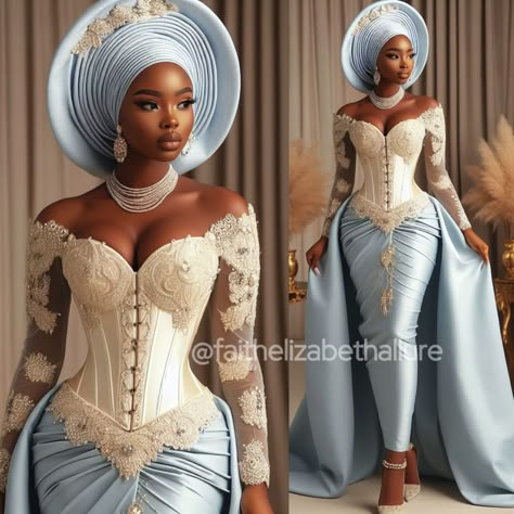 Bridal Glamour: 15 Modern Nigerian Traditional Wedding Outfits for the Trendy Bride. Nigerian Bride Dresses Traditional, Registry Dress Nigeria, Traditional Nigerian Wedding Dress, Nigerian Wedding Dresses Traditional Yoruba, Yoruba Traditional Wedding Attire For Bride, African Traditional Wedding Dress Nigerian Bride, Nigeria Traditional Wedding Outfit, Traditional Nigerian Dress, Wedding Black People