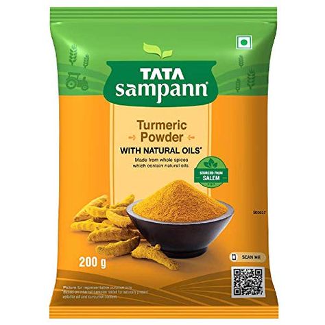 Tata Sampann Turmeric Powder Masala, 200g Check more at https://dealoffers.in/tata-sampann-turmeric-powder-masala-200g/ Haldi Powder, Spice Packaging, Packet Design, Spices Packaging, Red Chilli Powder, Amazon India, Pouch Packaging, Nutrient Rich Foods, Food Graphic Design