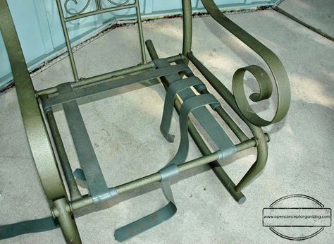 How to repair vinyl strap patio chairs Fixing Outdoor Chairs, How To Fix Outdoor Chairs, Repair Lawn Chairs, How To Repair Outdoor Chairs, How To Fix Patio Chairs, Fix Patio Chairs, Pink Porch, Patio Chairs Makeover, Patio Furniture Layout