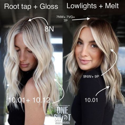 SUMMER| SAN DIEGO | BLONDE’S | RED’S on Instagram: "Who else’s blondes are jumping on the darker train? ✖️Summer Blonde ➖Root Tap + Gloss This keeps your blondes bright but adds longevity to their blonde. The tap softens any lines of demarcation. I love 8N for this! ✖️Winter Blonde: Lowlights + Melt ✖️Face frame to keep the brightness around their face. This helps blonde’s transition to the dark side. ✖️Lowlights: Diagonal Back Placement for a softer line ➖2 formulas: Darker at the root and Lowlights With Blonde Around Face, Level 4 Blonde Balayage, Root Melt Balayage Blonde, Transition From Platinum Blonde To Natural, Root Tapped Blonde, Toned Down Blonde Balayage, From Platinum To Dark Blonde, Balayage Vs Root Smudge, Fall Blonde Hair Color Root Melt