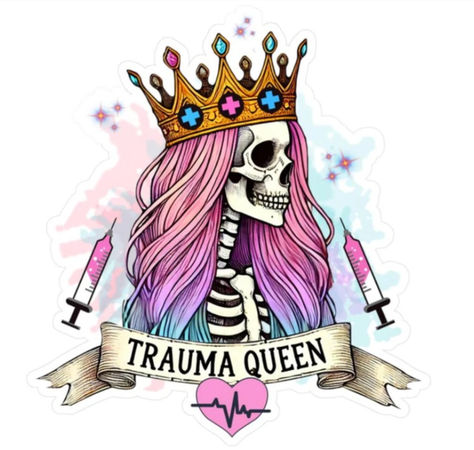 Add some personality to your gear with the 'Trauma Nurse' vinyl sticker! Featuring a funny and snarky 'Trauma Queen' design, this durable nursing sticker is perfect for your car, tumbler, or laptop. Whether you're an RN, part of the ICU, or a trauma team nurse, this sticker makes a great gift and a fun way to show off your nursing pride! Nurse Art Illustrations, Nurse Office Decor, Cow Quotes, Cute Fridge, Queen Funny, Nurse Team, Graduation Gifts For Sister, Queen Design, Nurse Art