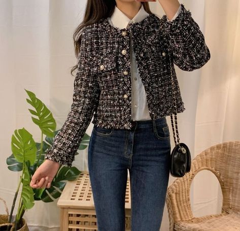 Product id: 4001307852816 Womens Spring Coat, Outfit Brunch, Tweed Jackets, Womens Tweed Jacket, Church Outfit, Outfit Cute, Spring Coat, Night Dress For Women, Edgy Style