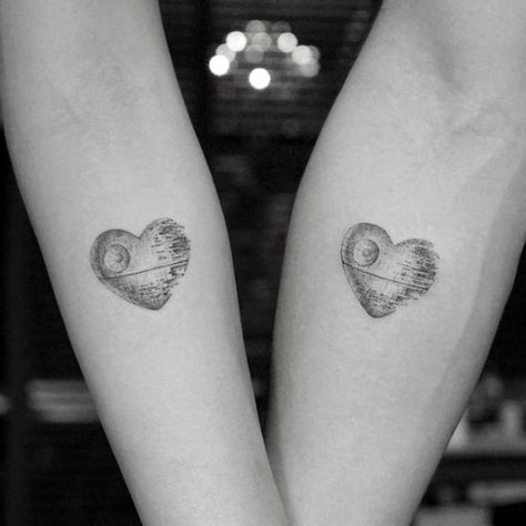 Top 100 Best Matching Couple Tattoos - Connected Design Ideas Couple Tattoo Heart, Bestie Tattoos, Couple Tattoos Love, Star Wars Couples, Matching Tats, Tiny Heart Tattoos, Couples Tattoos, Tattoo Couple, Small Couple Tattoos