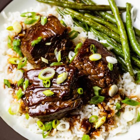 Honey-Soy Steak Tips with Roasted Green Beans | America's Test Kitchen Recipe Cooks Country Recipes, Steak Tips, Cookie Toppings, How To Thicken Sauce, Roasted Green Beans, America's Test Kitchen Recipes, Honey Soy, Pork Loin Roast, America's Test Kitchen