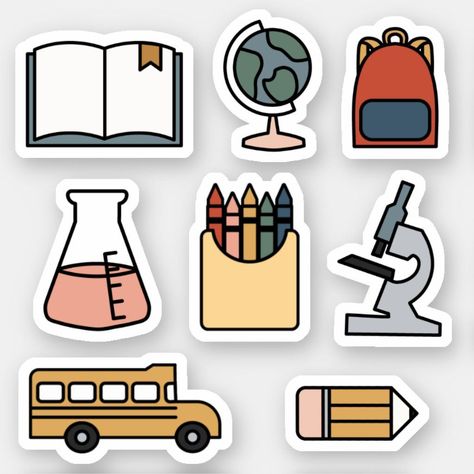 . Customize your planner with these cute stickers! #backtoschool #plannerstickers . #School_Supplies_Stickers_Printable #Stickers_About_School #Back_To_School_Stickers_Aesthetic #Stickers_For_School_Notebooks School Supplies Stickers Printable, Stickers About School, Back To School Stickers Aesthetic, Stickers For School Notebooks, School Aesthetic Stickers, School Png Aesthetic, School Stickers Printable, Back To School Drawings, Back To School Doodles