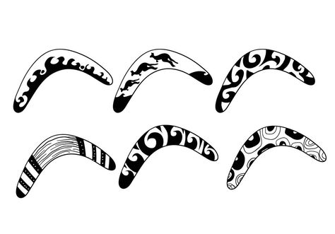 Simple Australian Tattoo, Boomerang Tattoo Design, Australia Tatoos Ideas, Deadly Tattoo, Traditional Boomerang Tattoo, Australian Boomerang Craft, Small Tattoo Design, Aboriginal Tattoo, Australia Tattoo