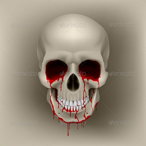 Cool Bleeding Human Skull. Illustration for design Background Biology, Human Illustration, Cool Illustration, Skull Art Drawing, Skull Pictures, Skull Island, Skull Illustration, Skull Drawing, Skulls And Roses