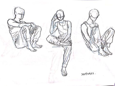 Birds Eye View Sitting Reference, Sitting Holding Knees Pose Reference, Sitting On A Ledge Reference, Siting On Floor Pose Reference, Sitting Poses Drawing, Sitting Drawing, Sitting Pose Reference, 강아지 그림, Drawing Faces