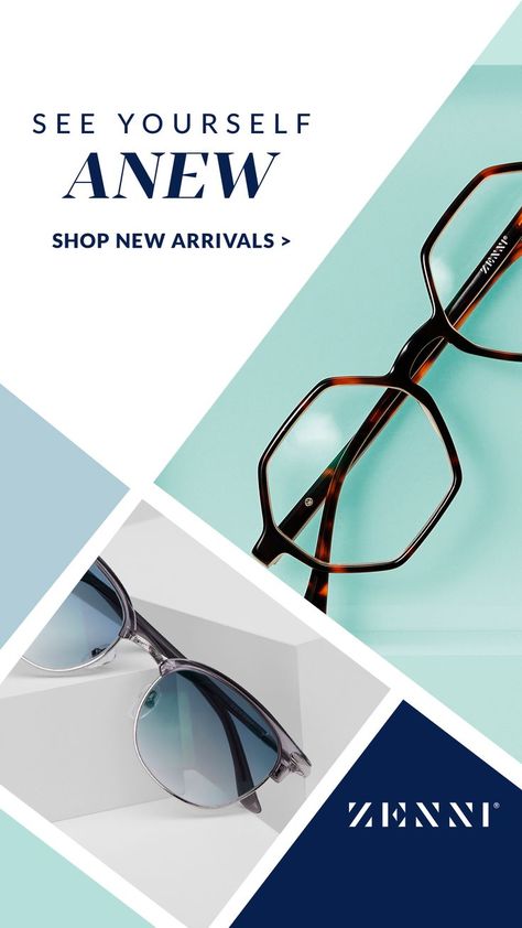 Refresh your look with chic, high-quality eyewear your budget will love 😎 Revamp your readers, sunnies, and much more! Jojo Template, Beads Sunglasses, Titan Eye, Eyewear Advertising, Optician Marketing, Eyewear Photography, Protective Goggles, Glasses Logo, Zenni Optical