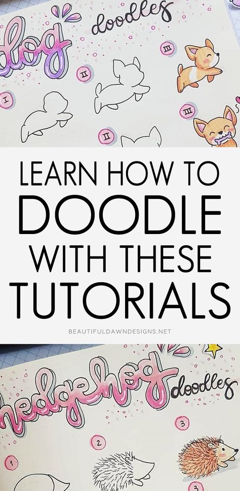 Simple Doodles Easy, Doodling Tutorial, How To Doodle, Doodles Easy, Doodle Art For Beginners, To Do Planner, Easy Doodle, Drawing Frames, Doodle Art Drawing