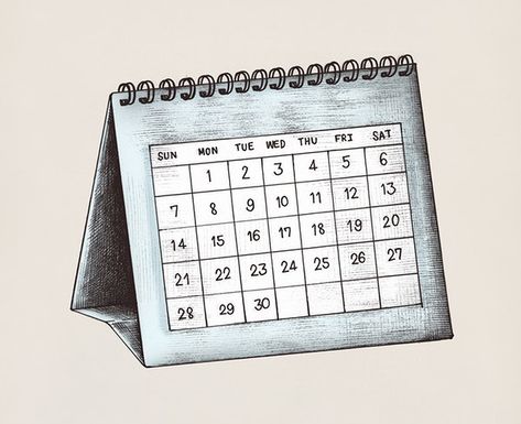 Hand-drawn blue desk calendar illustration | free image by rawpixel.com Calendar Sketch, Desk Calendar Illustration, Diy Birth Announcement, Hospital Cartoon, Calendar Logo, Calendar Doodles, Calendar Illustration, Blue Calendar, Baby Logo Design