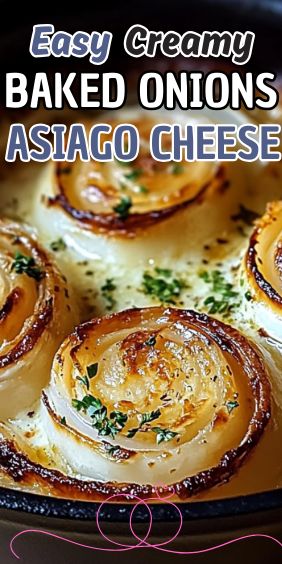 Easy Creamy Baked Onions with Asiago Cheese Recipes With Asiago Cheese, Asiago Cheese Recipes, Onion Bake, Cooked Fruit, Baked Onions, Ricotta Pasta, Asiago Cheese, Gourmet Cooking, Asiago