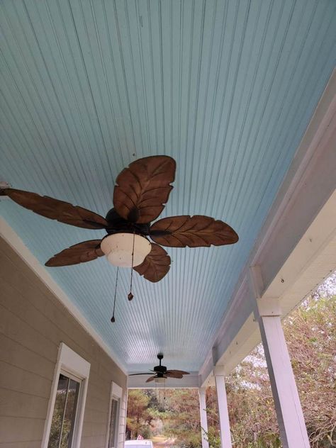 Southern Blue Porch Ceiling, Painted Porch Ceiling Ideas, Painting Porch Ceiling, Summer Trivia, Ceilings Painted, Blue Porch Ceiling, Southern Porch, Blue Ceiling, Southern Traditions