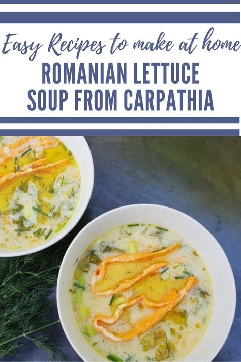 Romanian Lettuce Soup - an easy recipe from Romania to make at home with Lettuce, Yoghurt and Egg #Soup #SummerSoup #Romanian #LettuceSoup #Yoghurt Lettuce Soup, Egg Soup, Healthy Italian Recipes, Soup And Stew, Hearty Stews, Best Side Dishes, How To Make Salad, Stew Recipes, Interesting Food Recipes