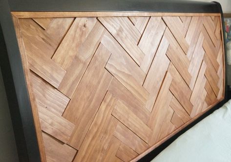 Diy Headboard Herringbone, Custom Wooden Headboard, Diy Mcm King Headboard, Herringbone Headboard Diy King, Woodworking Headboard, Headboard Herringbone, Diy Herringbone Headboard, Modern Headboard Ideas, Make Headboard