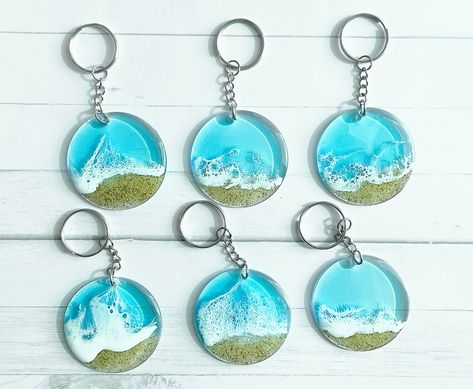 Ocean Keychain, Life Gifts, Beachy Stuff, Blue Keychain, Sea Life Art, Nickel Plating, Epoxy Resin Crafts, Wall Decor Design, Be Unique